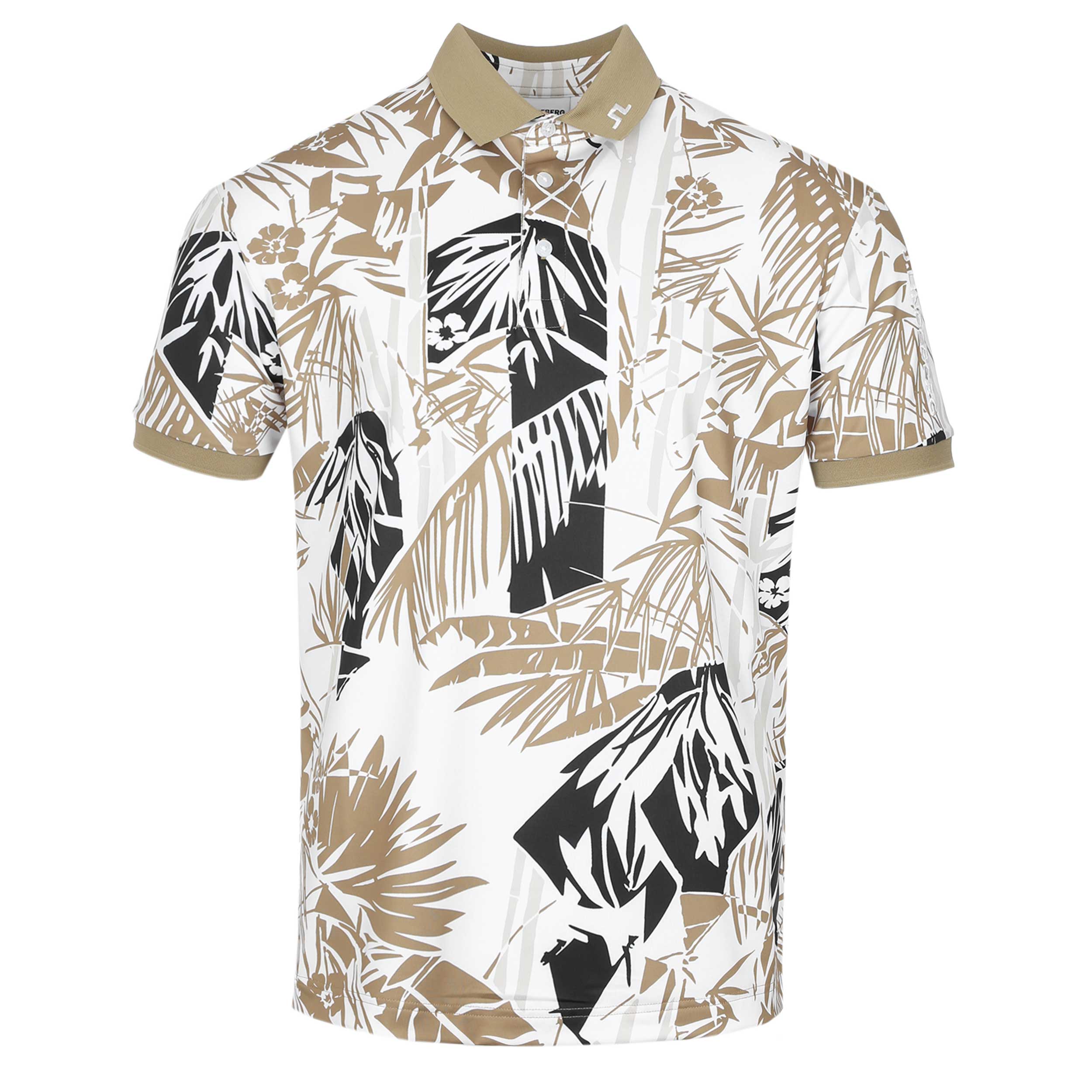J.Lindeberg Tour Tech Print Polo Shirt in Grove Kelp