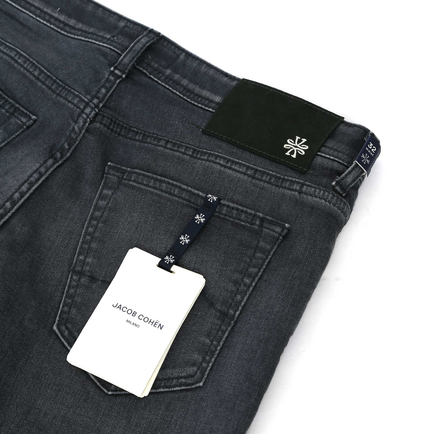 Jacob Cohen Bard Black Badge Jean in Grey Logo Badge