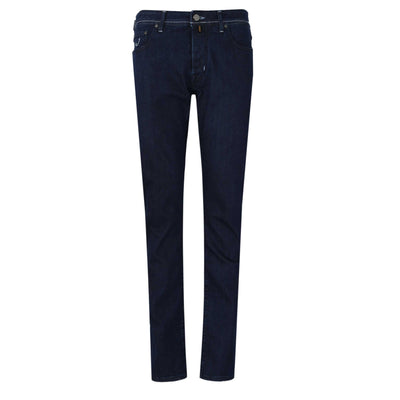 Jacob Cohen Bard Duck Egg Blue Badge Jean in Dark Blue Denim