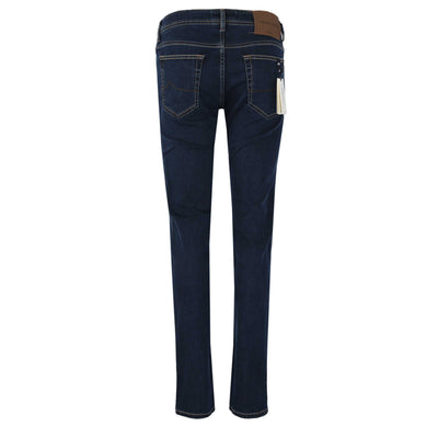 Jacob Cohen Bard Khaki Badge Jean in Mid Blue Denim Back