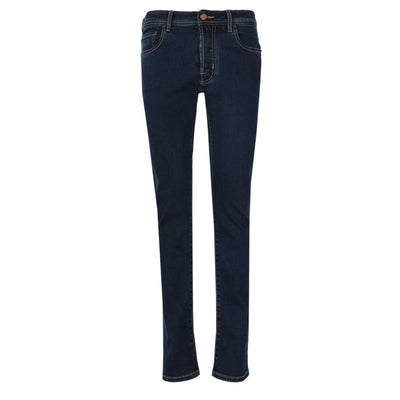 Jacob Cohen Bard Khaki Badge Jean in Mid Blue Denim