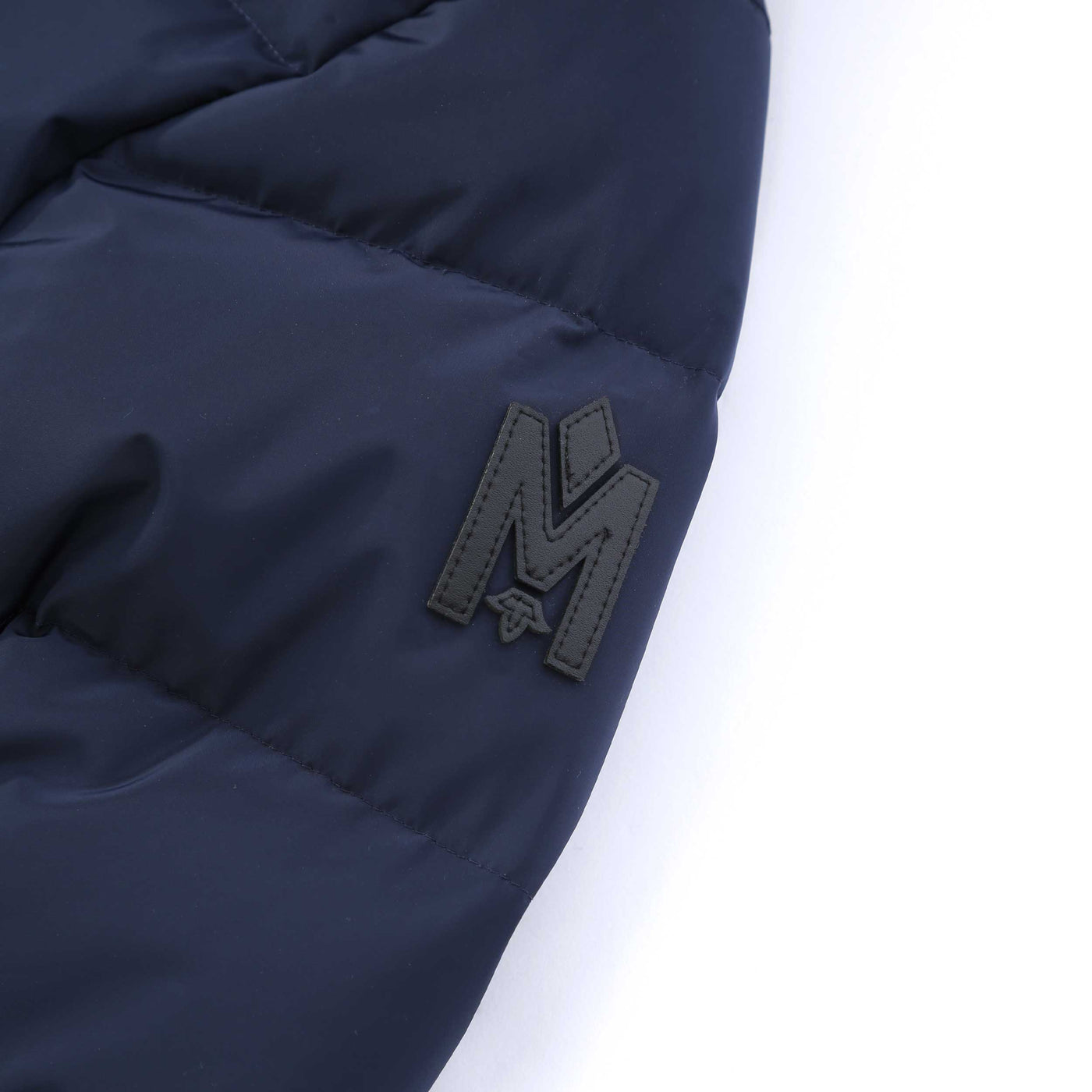 Mackage Hudson Kids Jacket in Navy Sleeve Logo