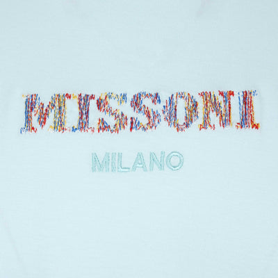 Missoni Embroidered Logo T-Shirt in Sky Blue Logo