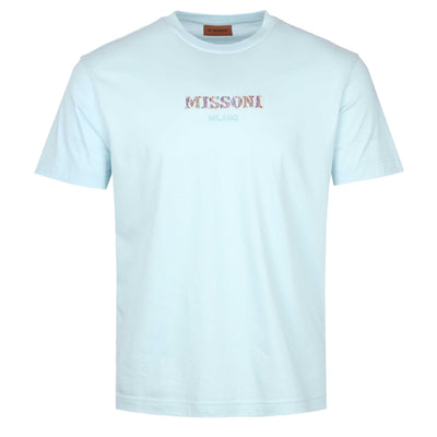 Missoni Embroidered Logo T-Shirt in Sky Blue