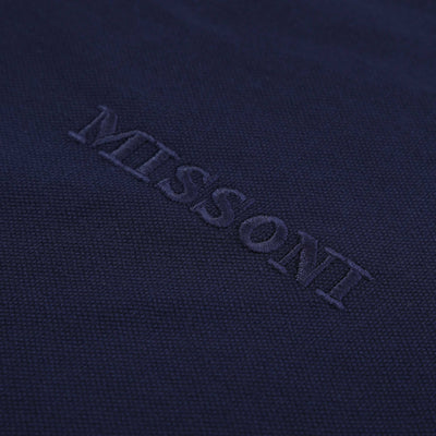 Missoni Red Stripe Collar Polo Shirt in Navy Logo