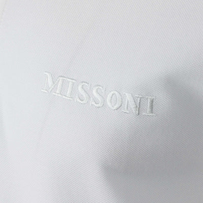 Missoni Stripe Collar Polo Shirt in White Logo