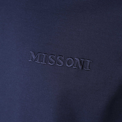 Missoni Stripe Collar T-Shirt in Navy Logo