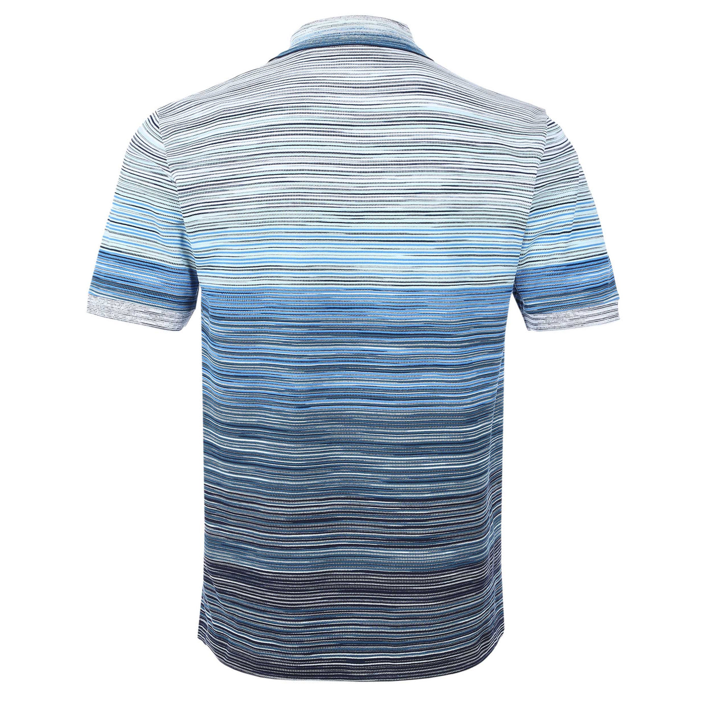 Missoni Stripe Polo Shirt in Blue Back