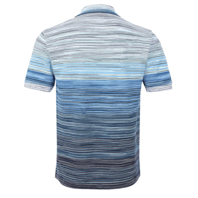Missoni Stripe Polo Shirt in Blue Back