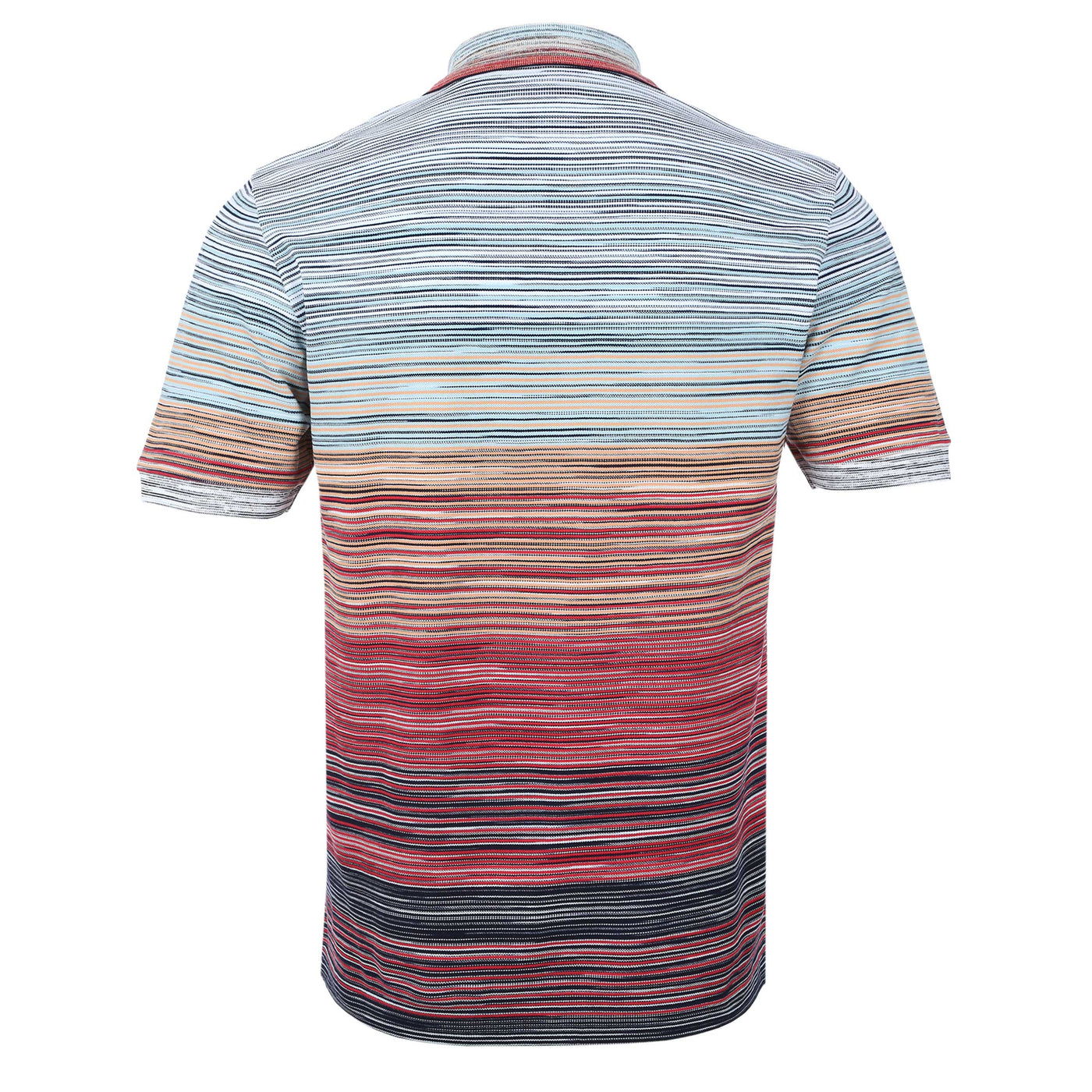 Missoni Stripe Polo Shirt in Blue, Orange & Red Back