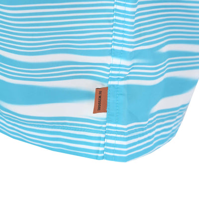 Missoni Stripe Swim Short in Turquoise Logo Tab