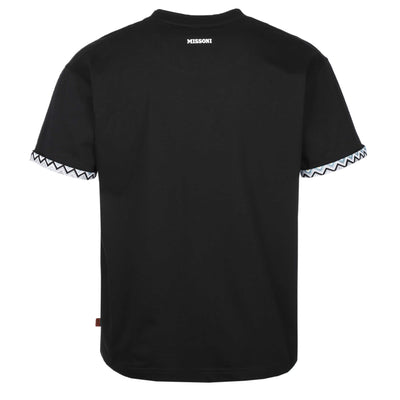 Missoni Zig Zag Cuff Detail T-Shirt in Black Back