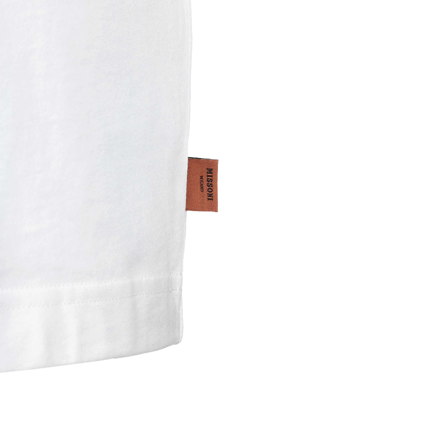 Missoni Zig Zag Cuff Detail T-Shirt in White Logo Tab