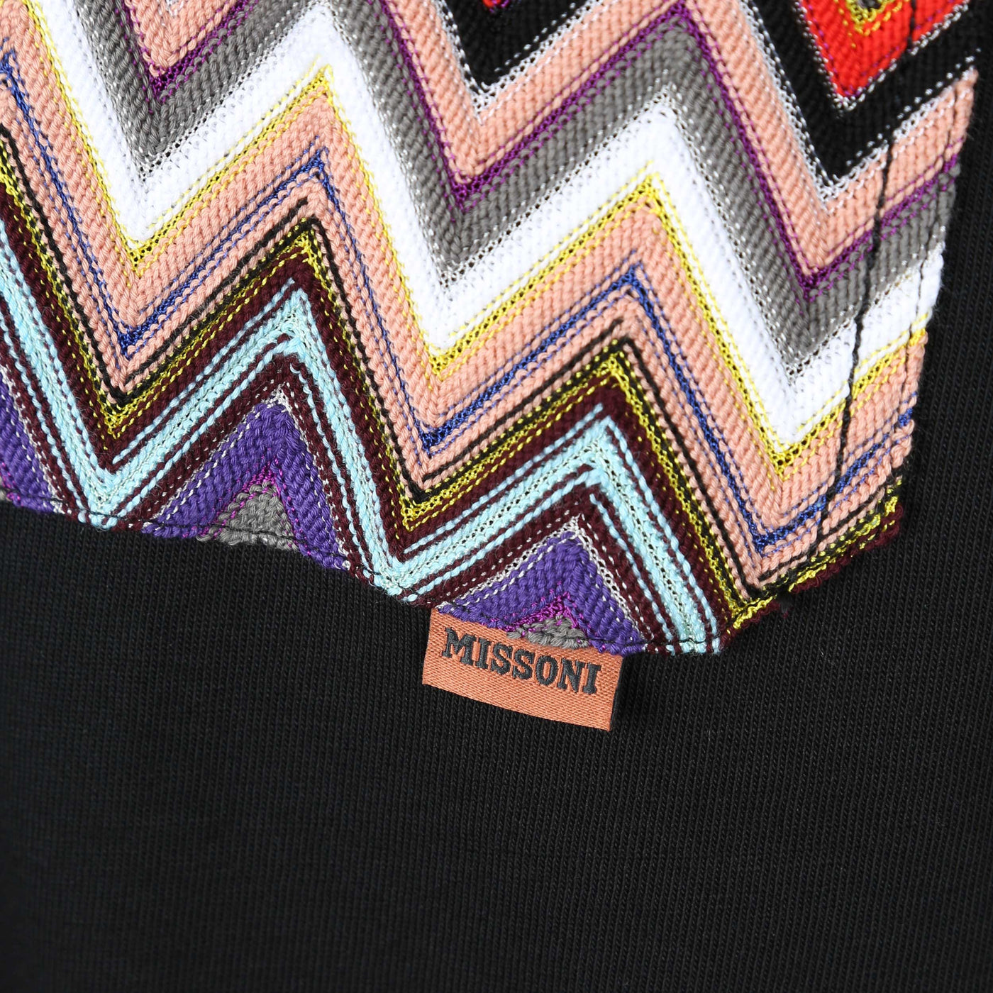 Missoni Zig Zag Pocket T-Shirt in Black Logo Tab