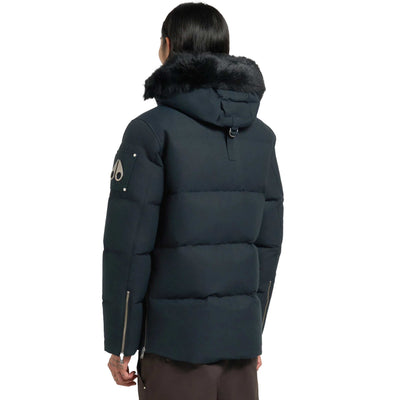 Moose Knuckles 3Q Jacket in Navy & Black Fur Back Model