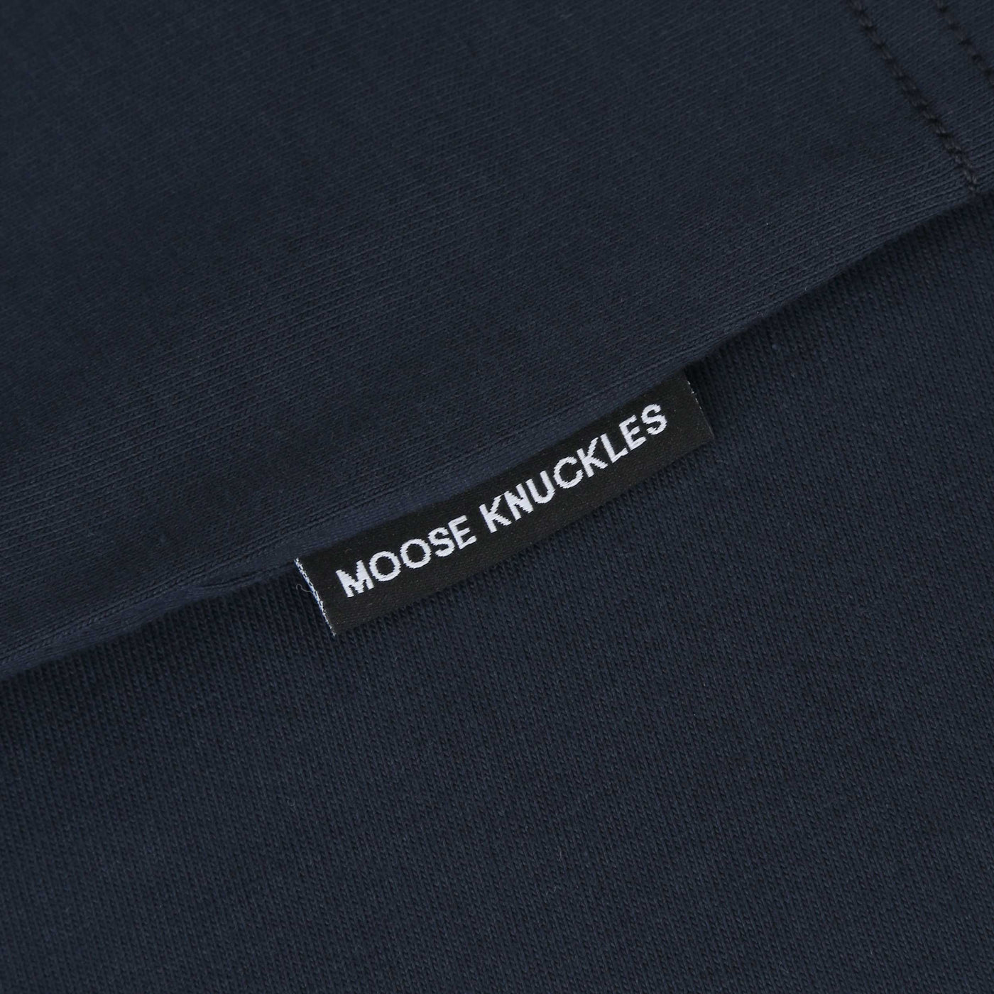 Moose Knuckles Crescent T Shirt in Navy Logo Tab