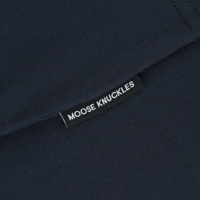 Moose Knuckles Crescent T Shirt in Navy Logo Tab
