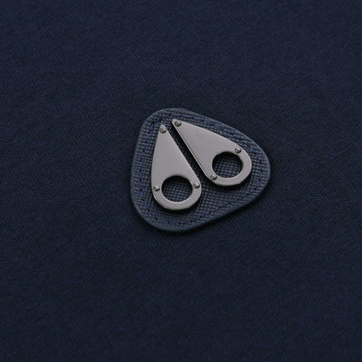 Moose Knuckles Crescent T Shirt in Navy Logo