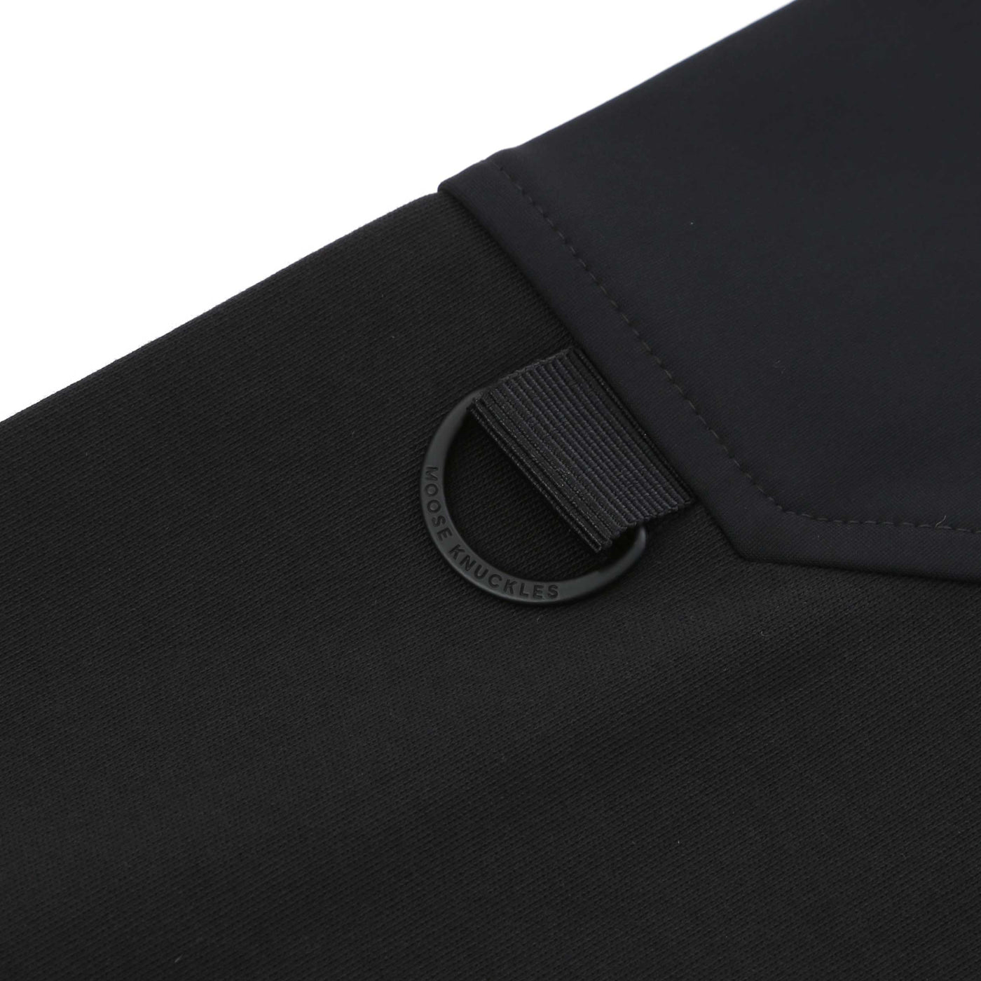 Moose Knuckles Dalon Bomber Jacket in Black Detail