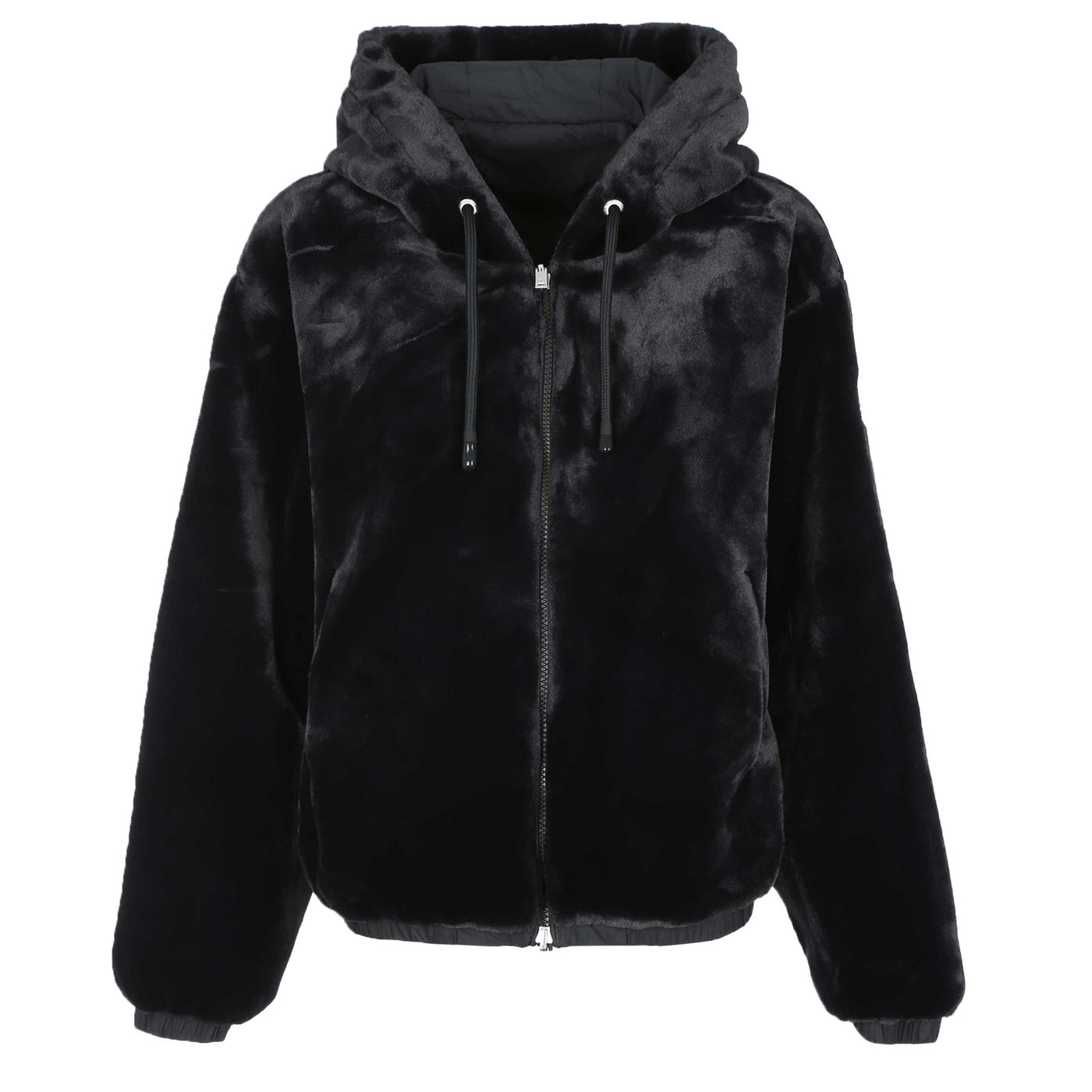 Moose Knuckles Eaton Bunny 2 Ladies Jacket in Black Faux Fur Front