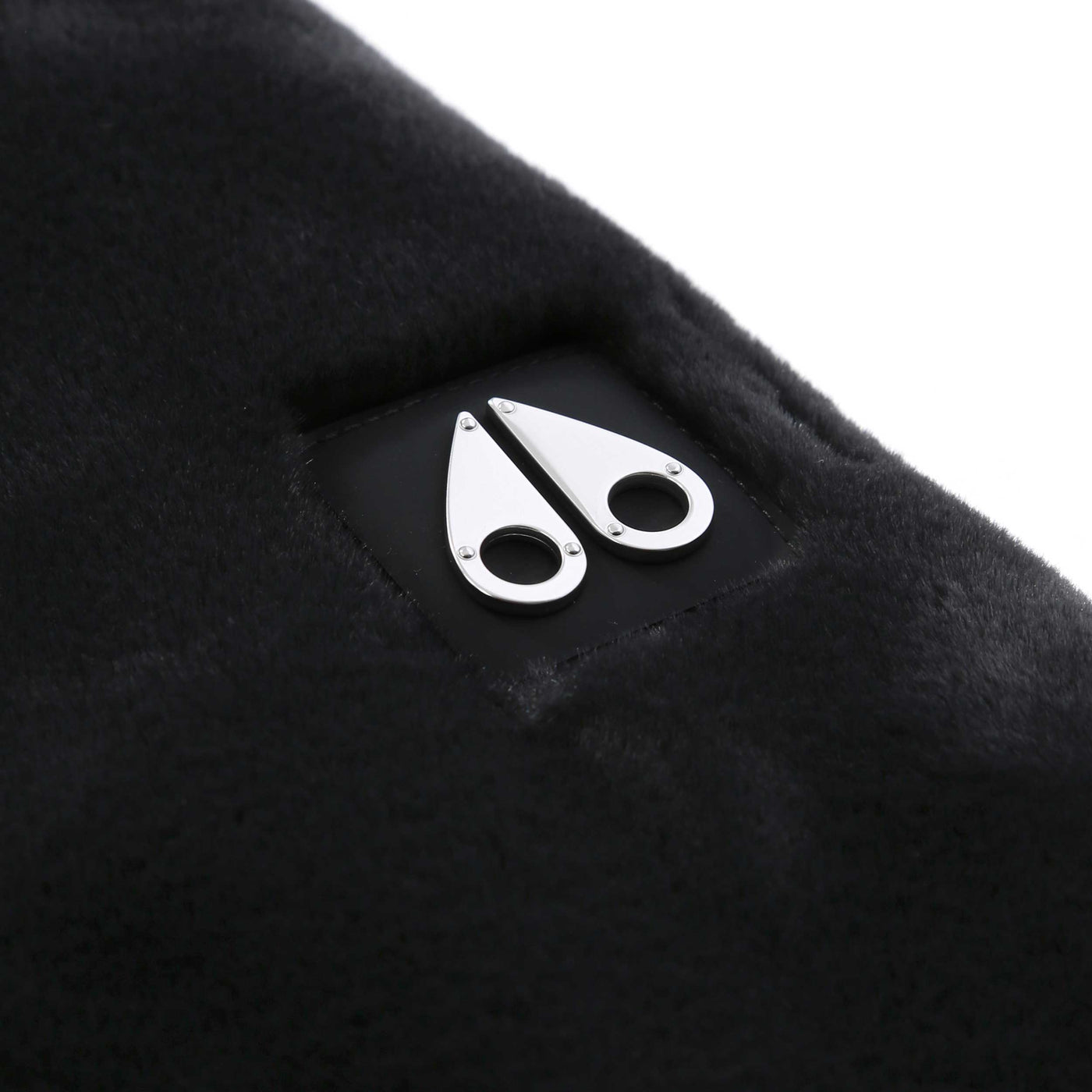 Moose Knuckles Eaton Bunny 2 Ladies Jacket in Black Faux Fur Logo