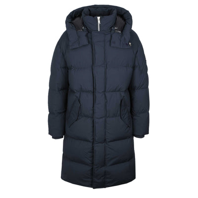 Moose Knuckles Everest Long Puffer Jacket in Navy