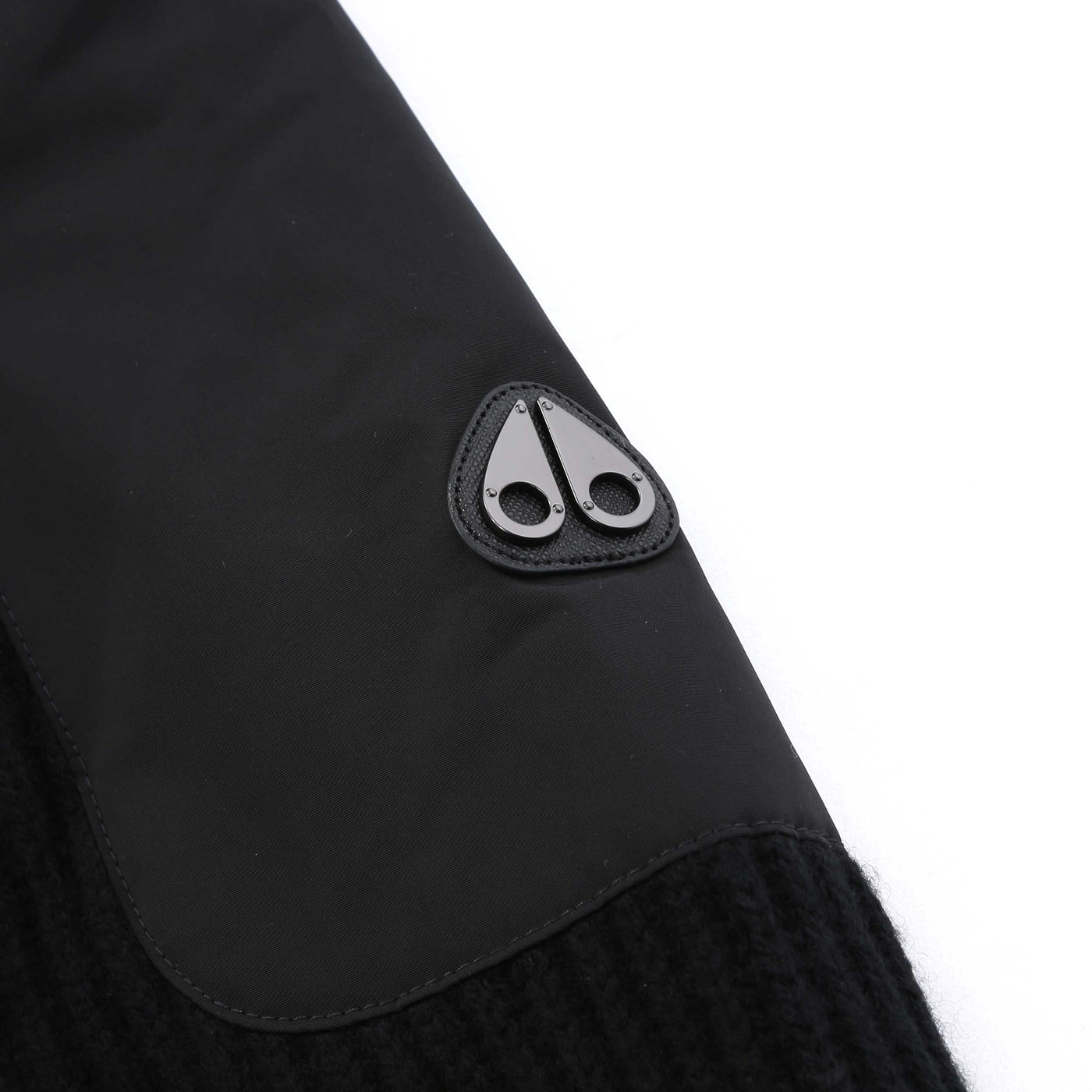 Moose Knuckles Glenvale Knit Hybrid Jacket in Black Logo