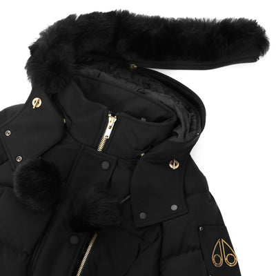 Moose Knuckles Gold Cambria Ladies Jacket in Black & Gold Detachable Fur