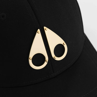 Moose Knuckles Gold Logo Icon Cap in Black & Gold Logo