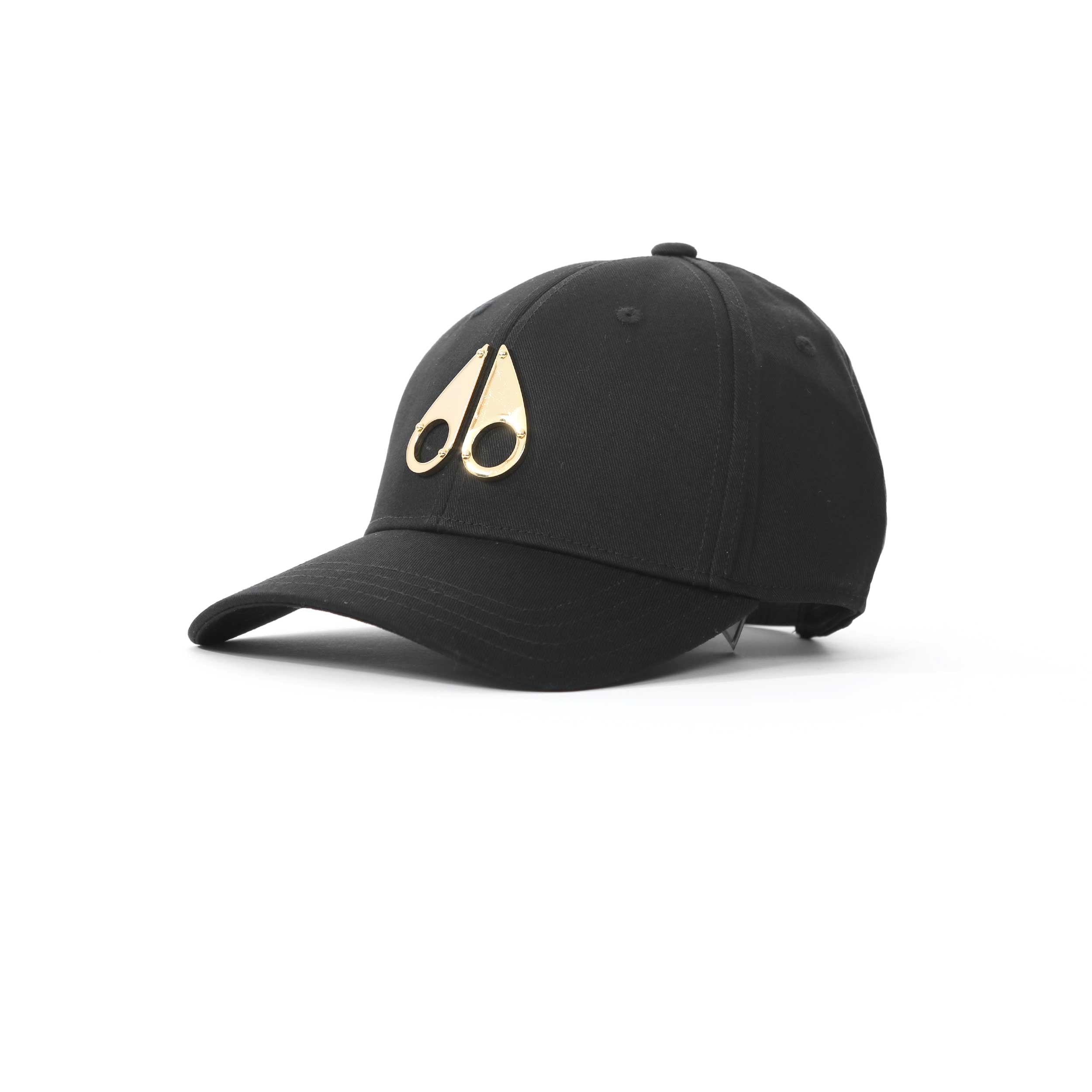 Moose Knuckles Gold Logo Icon Cap in Black & Gold
