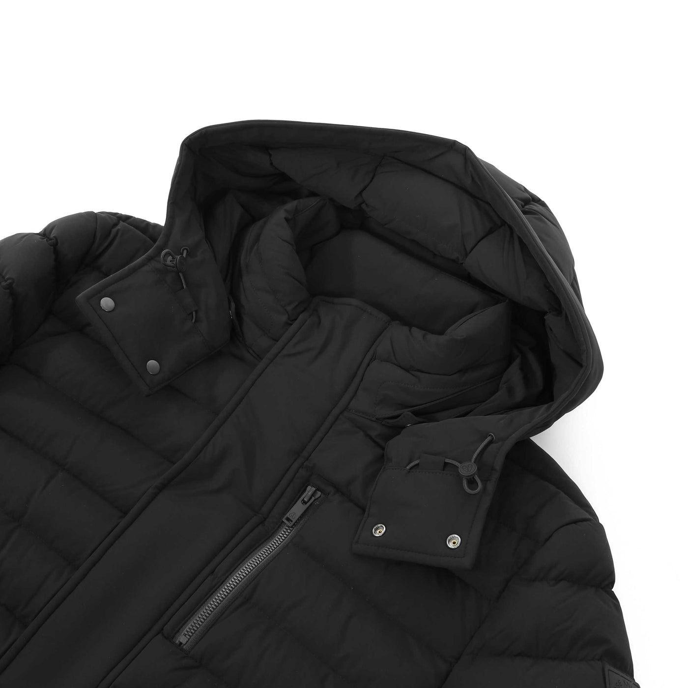 Moose Knuckles Greystone Jacket in Black Open Neck