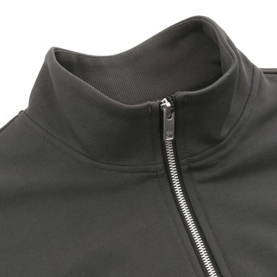 Moose Knuckles Hartsfield 1/4 Zip Sweatshirt in Cement Placket