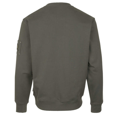 Moose Knuckles Hartsfield Crew Sweatshirt in Cement Back