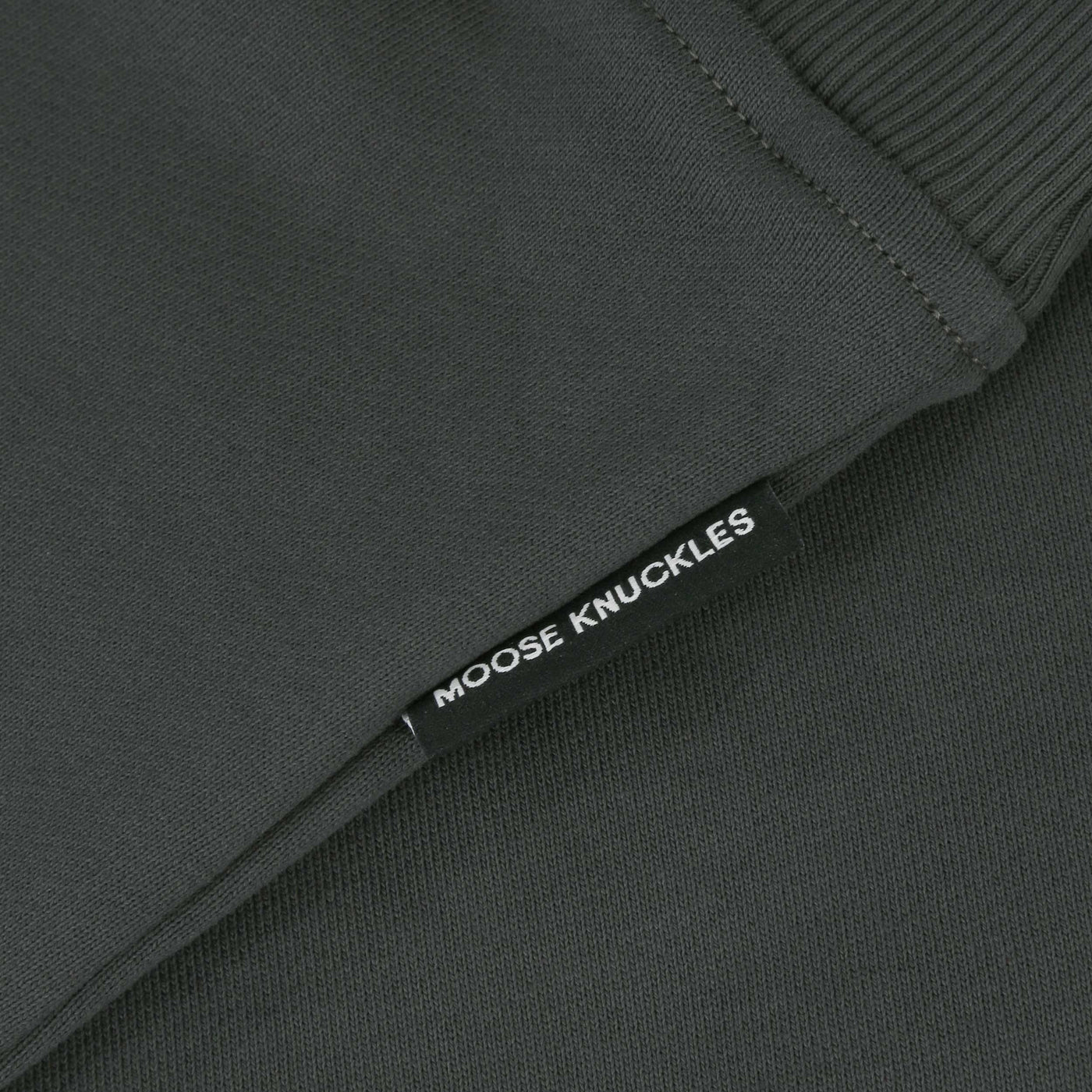 Moose Knuckles Hartsfield Crew Sweatshirt in Cement Logo Tab