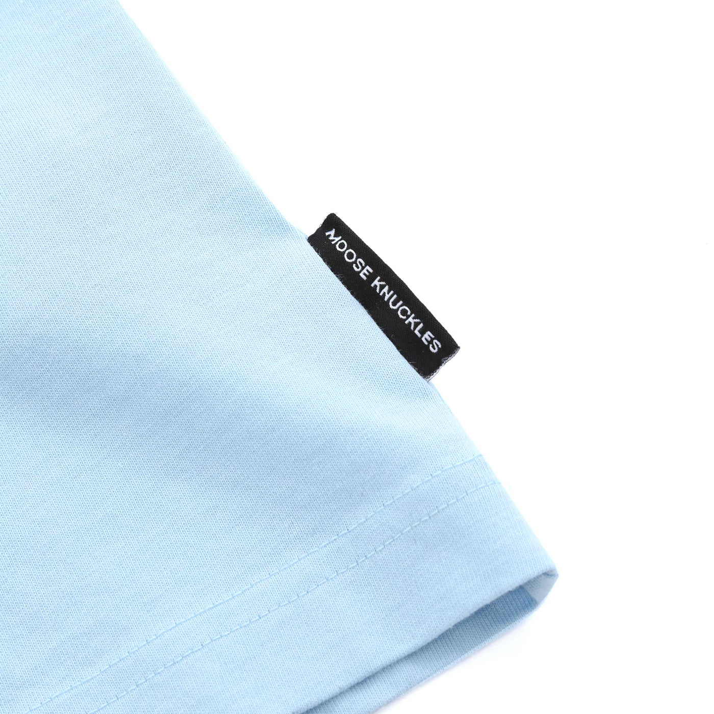 Moose Knuckles Henri T Shirt in Sky Blue Logo Tab
