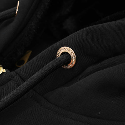 Moose Knuckles Linden Bunny Jacket in Black & Gold Eyelet