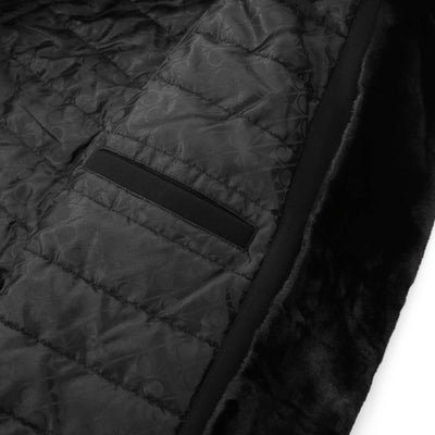 Moose Knuckles Linden Bunny Jacket in Black & Gold Inside
