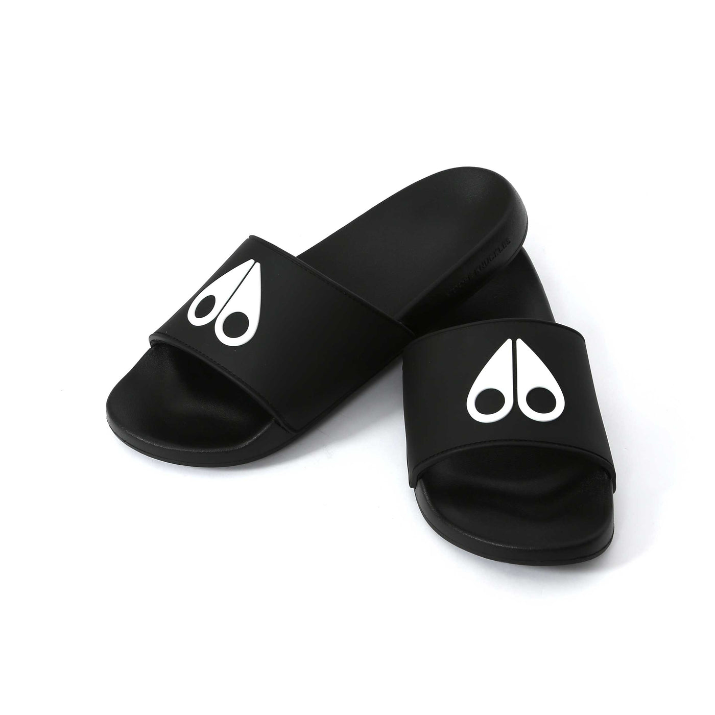 Moose Knuckles Logo Icon Sport Slide in Black Pair