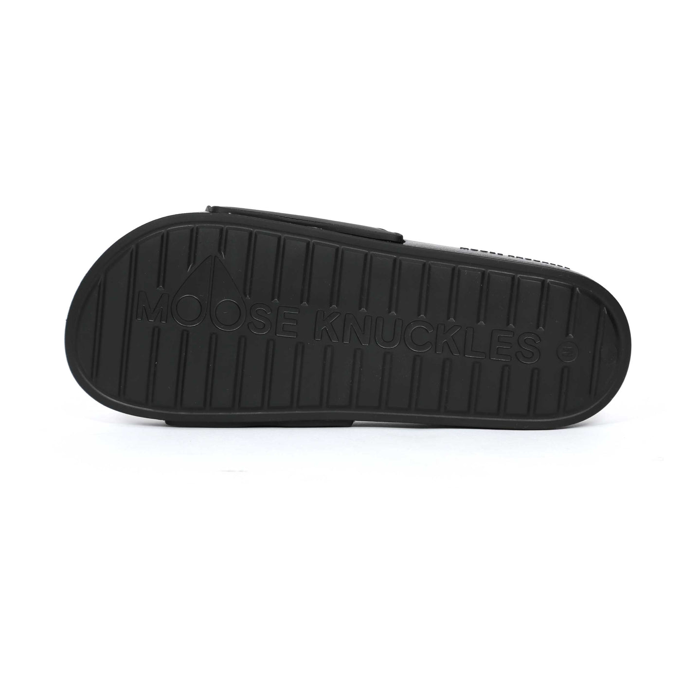 Moose Knuckles Logo Icon Sport Slide in Black Sole
