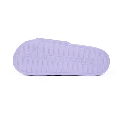 Moose Knuckles Logo Icon Sport Slide in Orchid Petal Sole