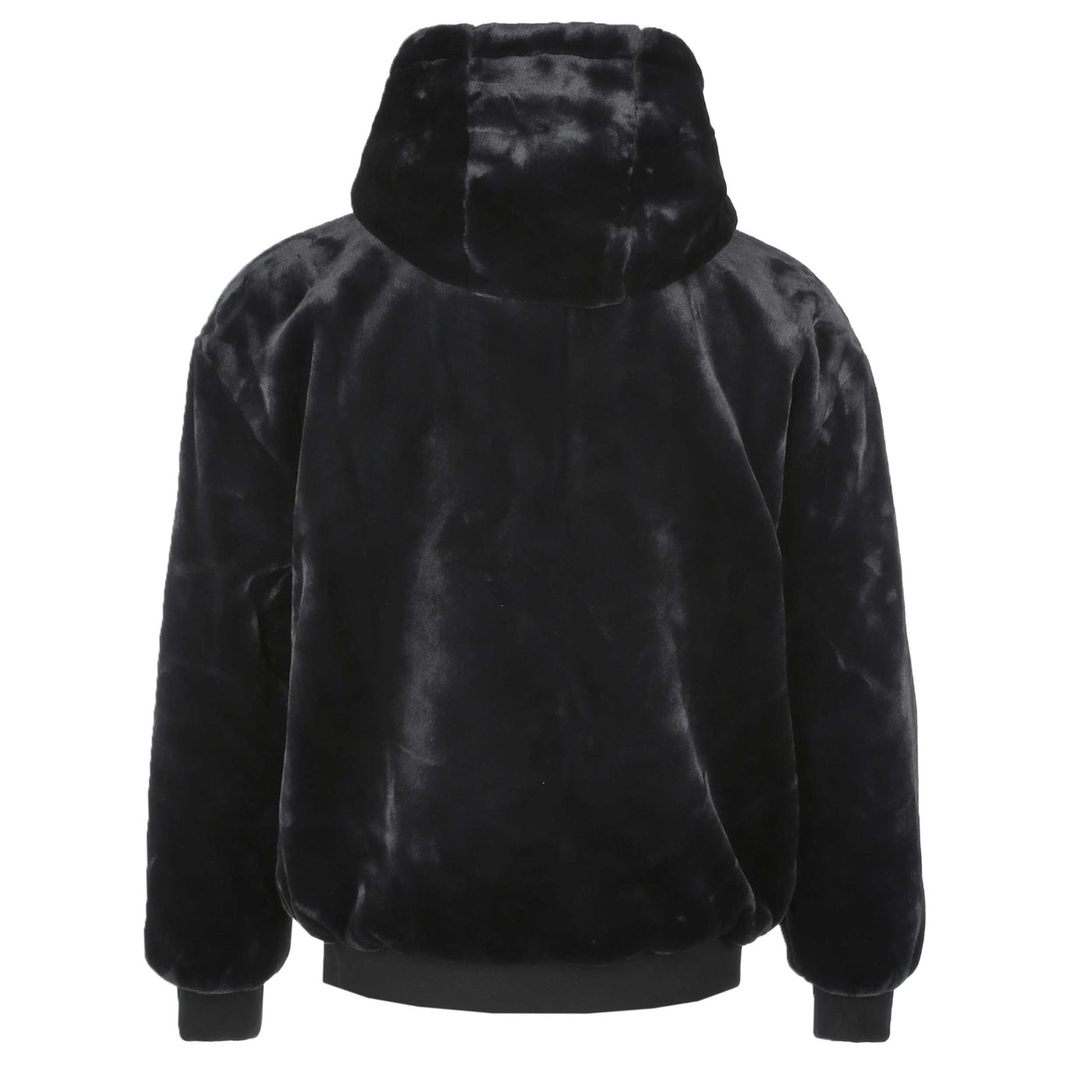 Moose Knuckles Roland Rev Bunny Jacket in Black Faux Fur Back