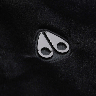 Moose Knuckles Roland Rev Bunny Jacket in Black Faux Fur Logo