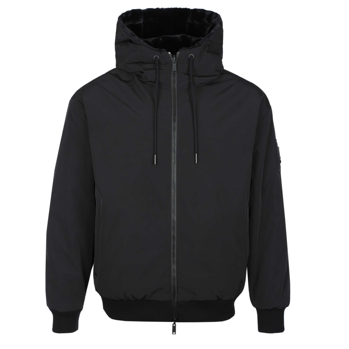 Moose Knuckles Roland Rev Bunny Jacket in Black Nylon Front