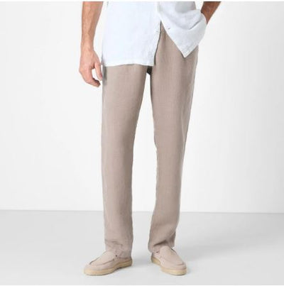 Oliver Sweeney Frome Linen Trouser in Mushroom Model