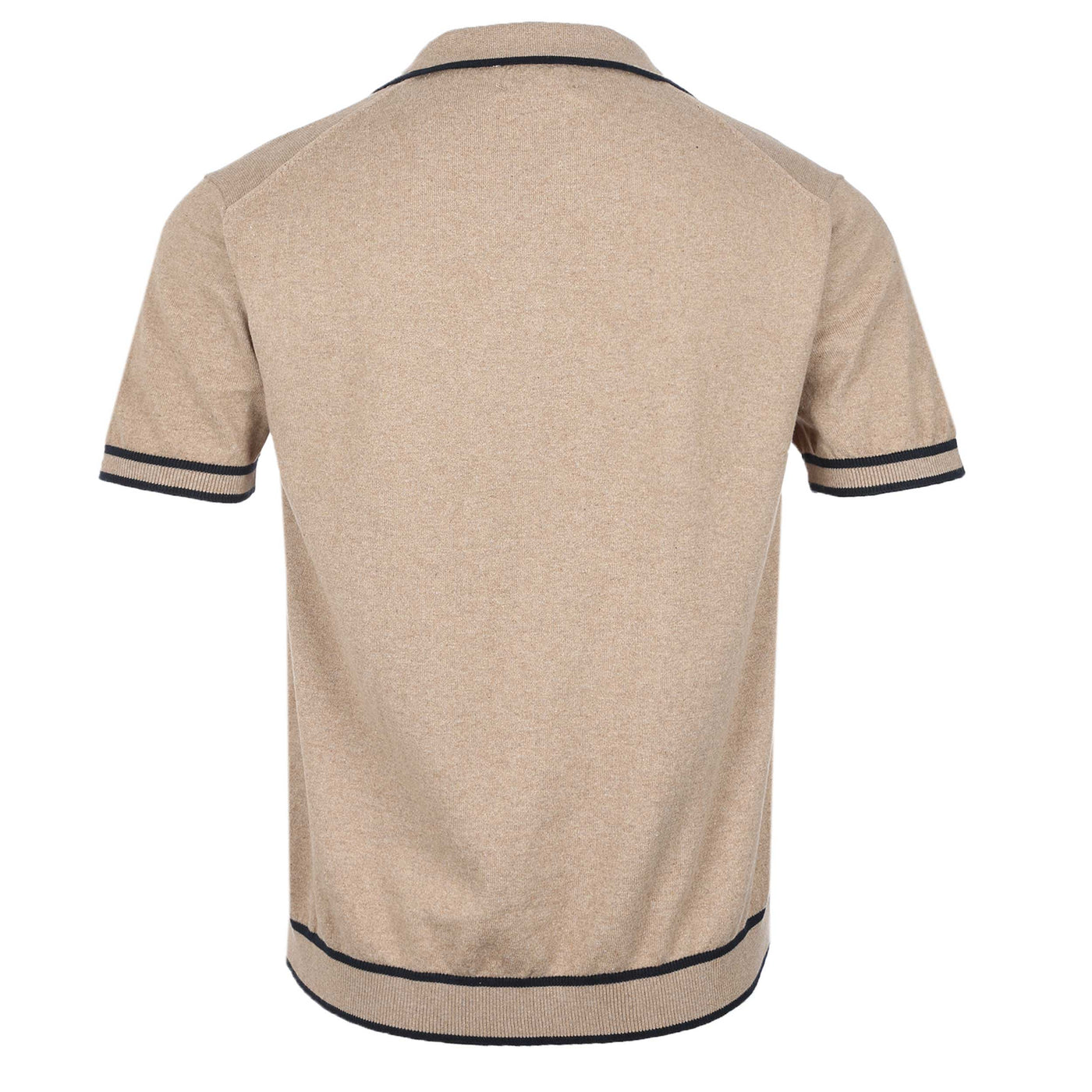 Oliver Sweeney Garras Knit Polo Shirt in Camel Back