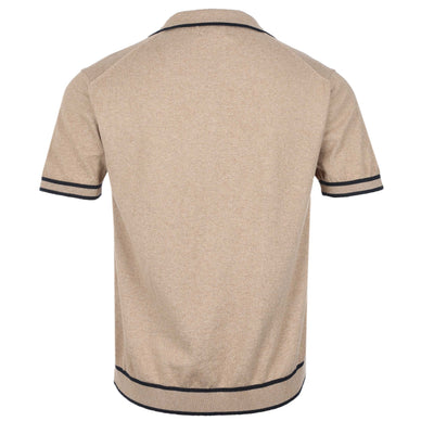 Oliver Sweeney Garras Knit Polo Shirt in Camel Back