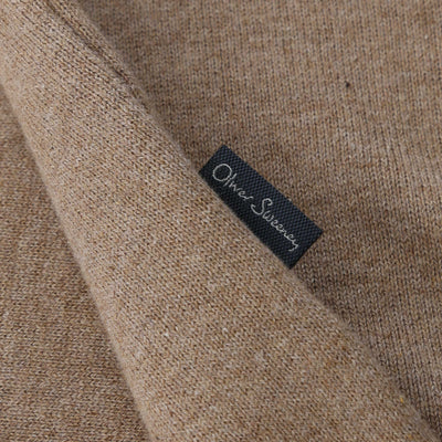Oliver Sweeney Garras Knit Polo Shirt in Camel Logo Tab