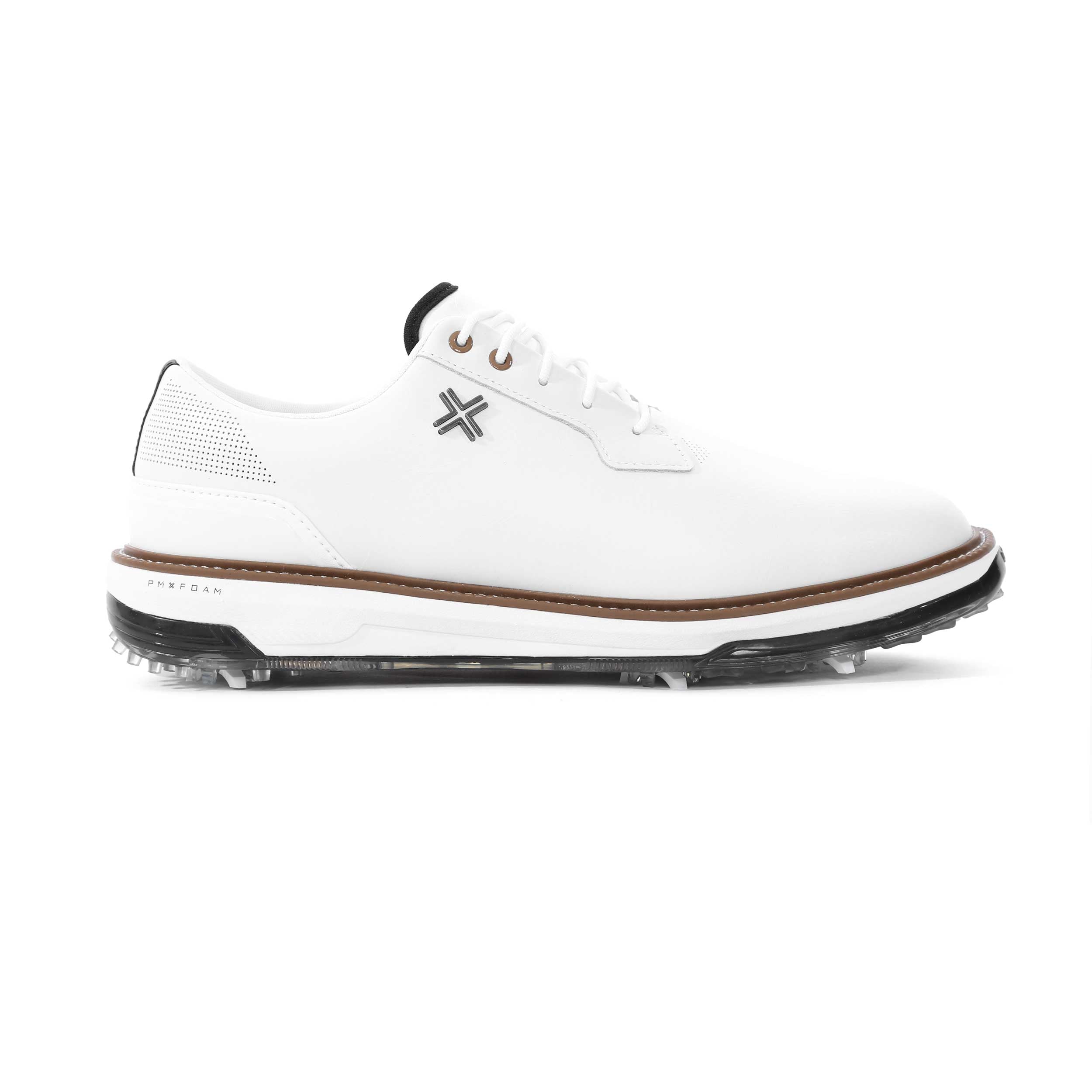 PAYNTR Reserve Classic Tour Golf Shoe in White & Brown