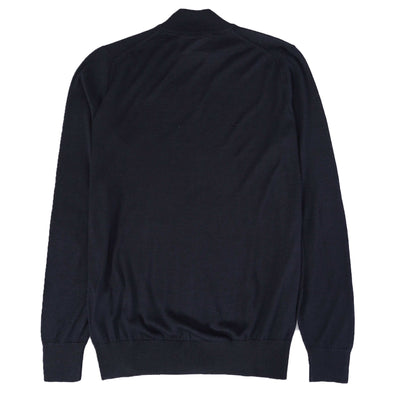 Pal Zileri Zip Thru Cardigan in Navy Back