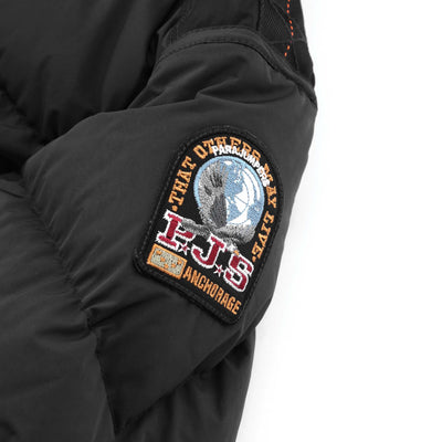Parajumpers Long Bear Jacket in Black Logo